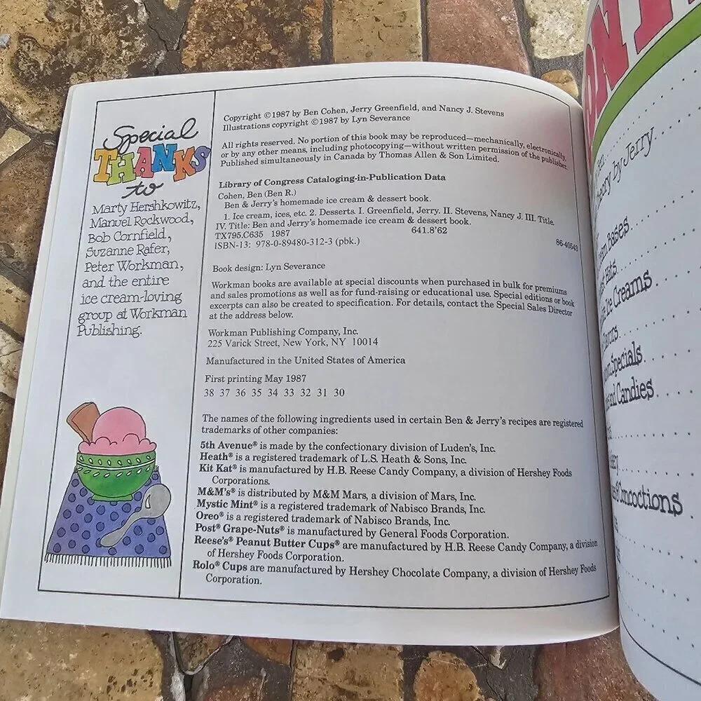 Ben & Jerry's Homemade Ice Cream & Dessert Book By Ben Cohen & Jerry Greenfield